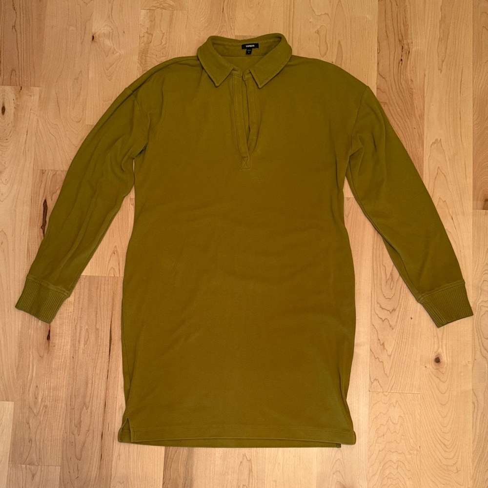 Express Olive Green Super Soft Polo Dress